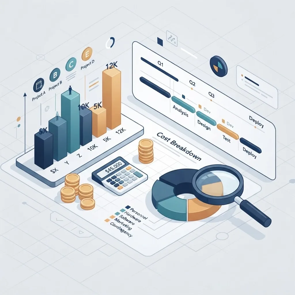Cost breakdown and budgeting for a bespoke web application project