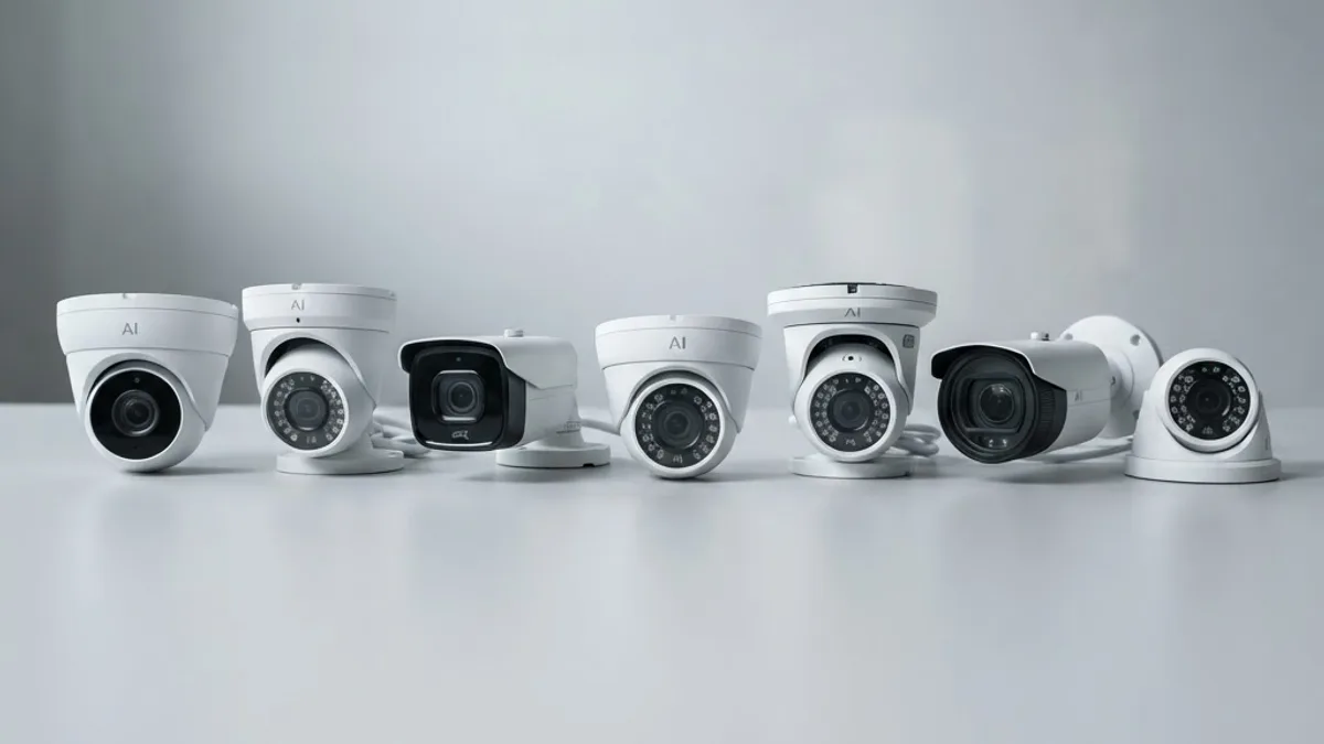 Comparison lineup of AI security cameras