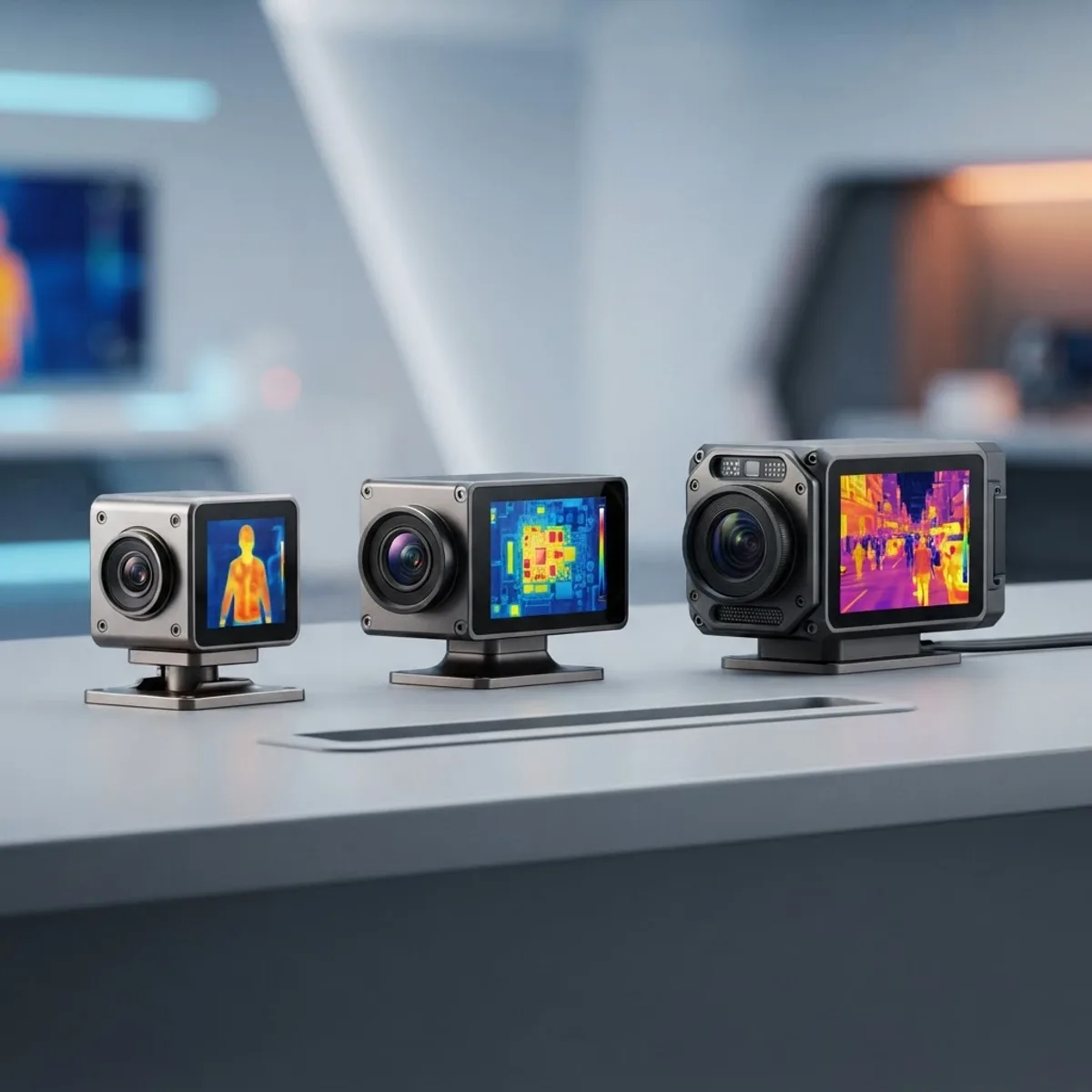 Comparison of different AI thermal sensor modules side by side