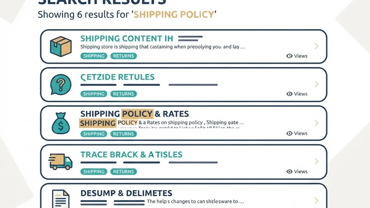 BigCommerce support site search results overview