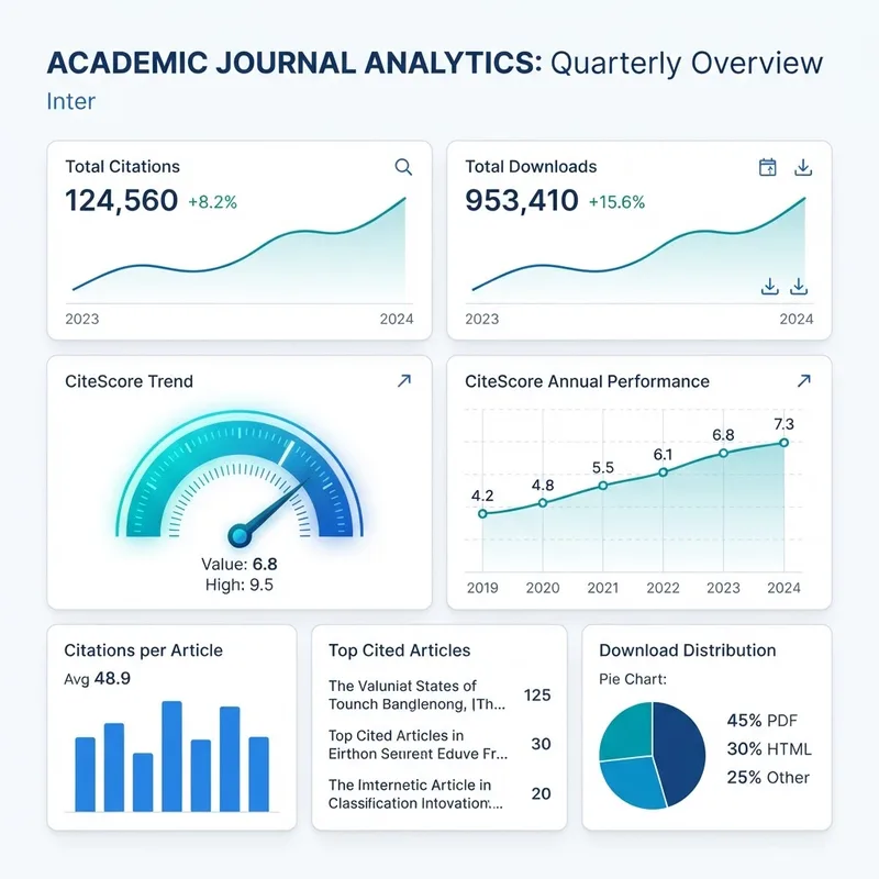 Analytics dashboard showing journal metrics