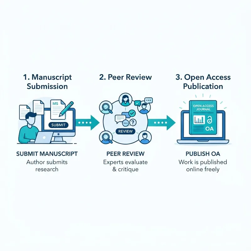 Academic publishing workflow from submission to open access