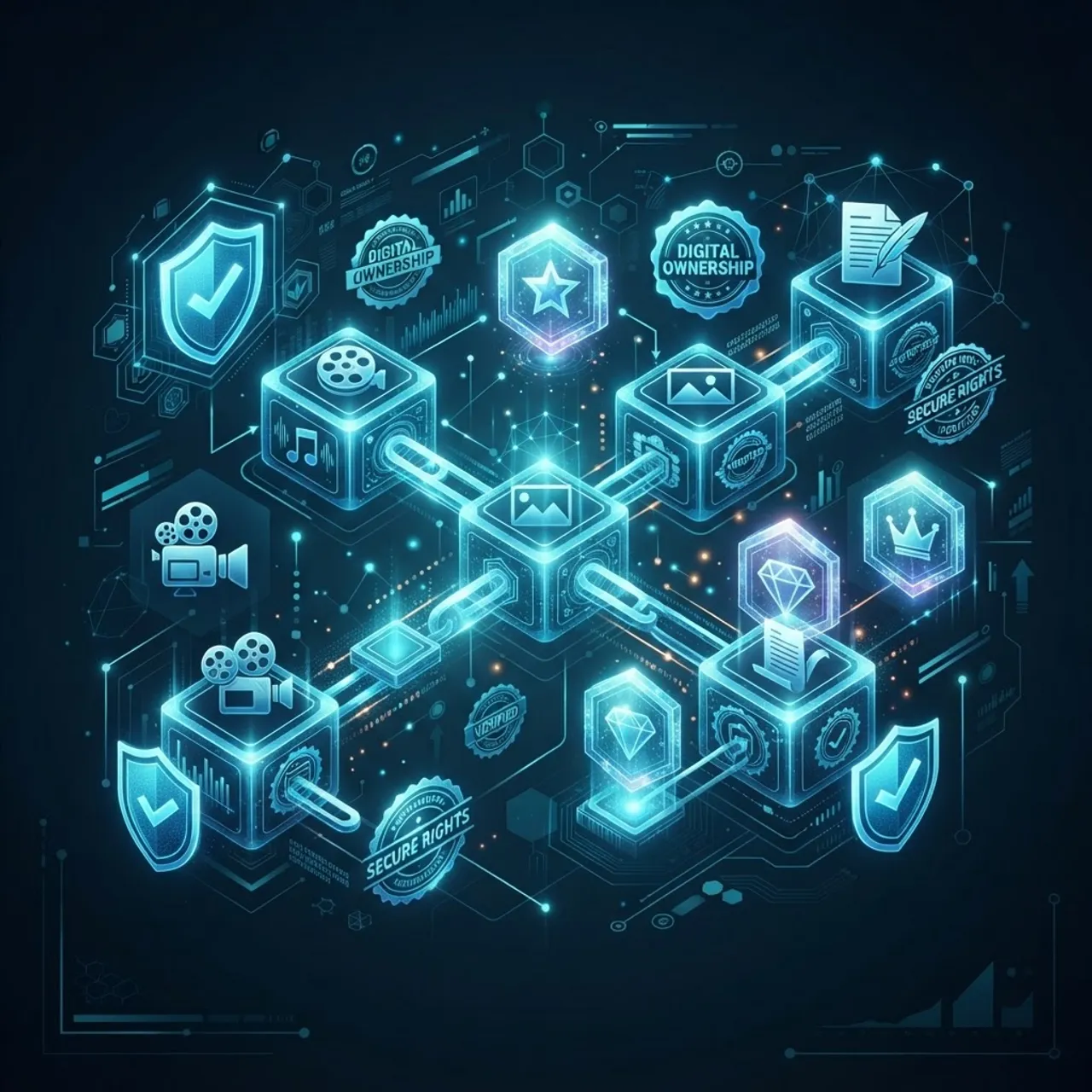 Blockchain protecting media rights