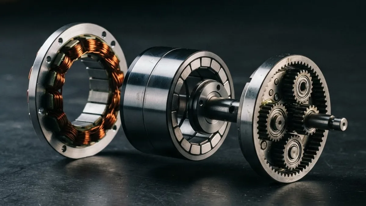 Exploded view of a frameless brushless DC robot actuator module