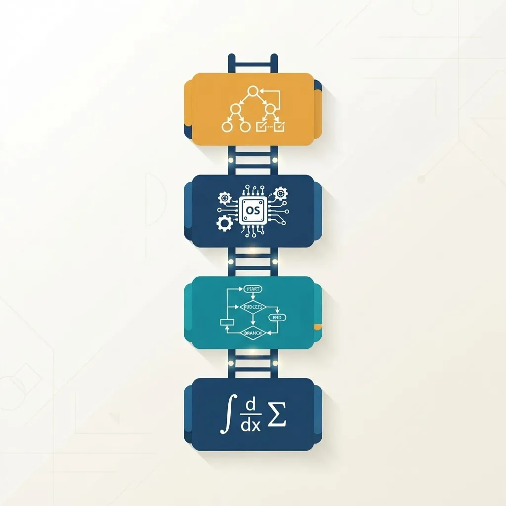 Illustration of a BS computer science curriculum broken into course modules