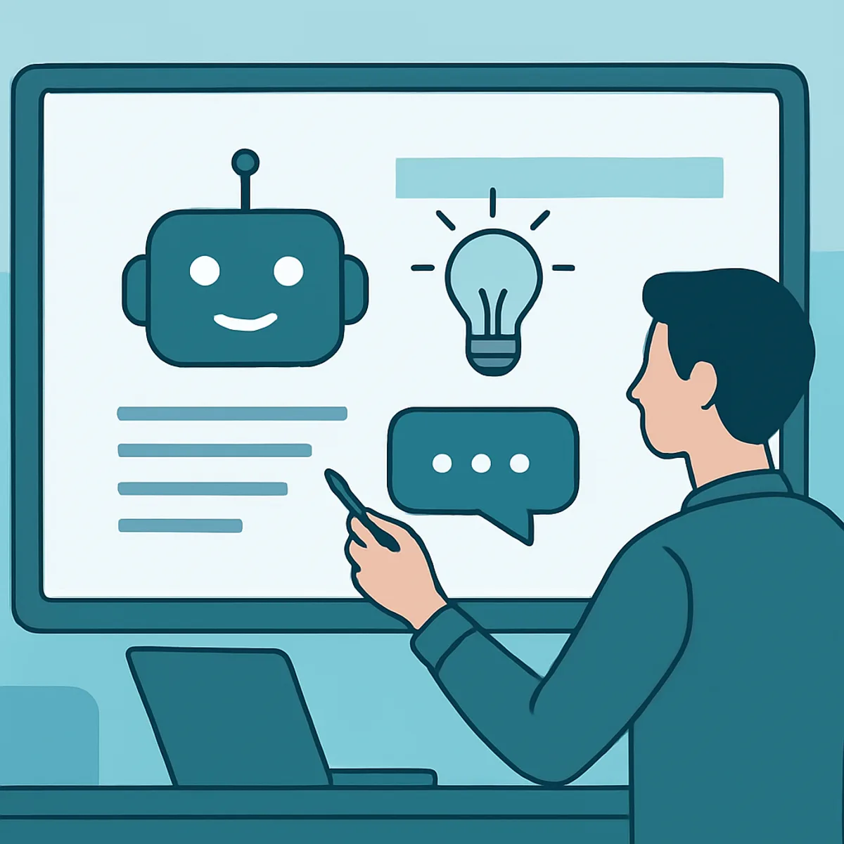 Designing a polished AI chatbot presentation on screen