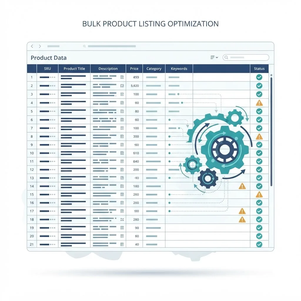 Bulk product listing optimization process
