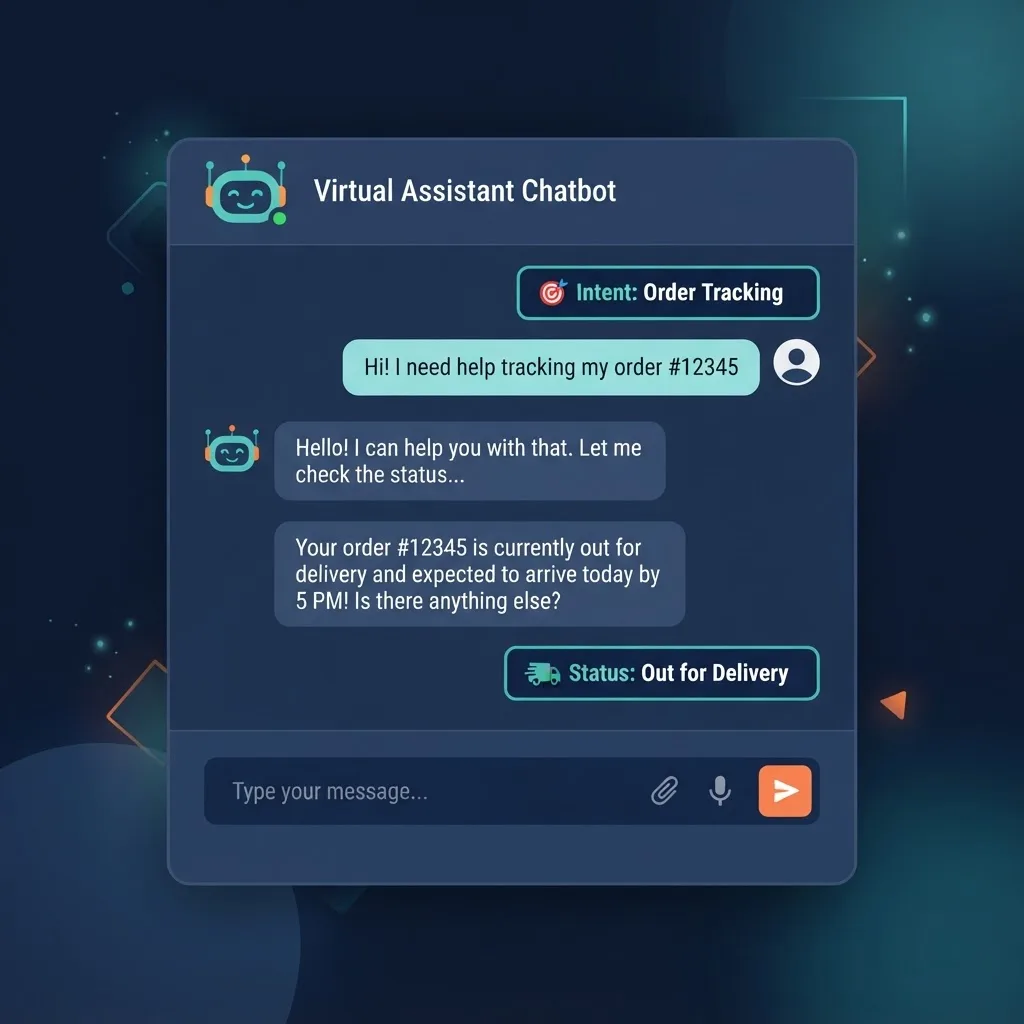Chatbot intent detection example