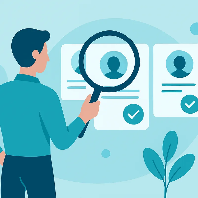 Person evaluating and choosing between consulting firms