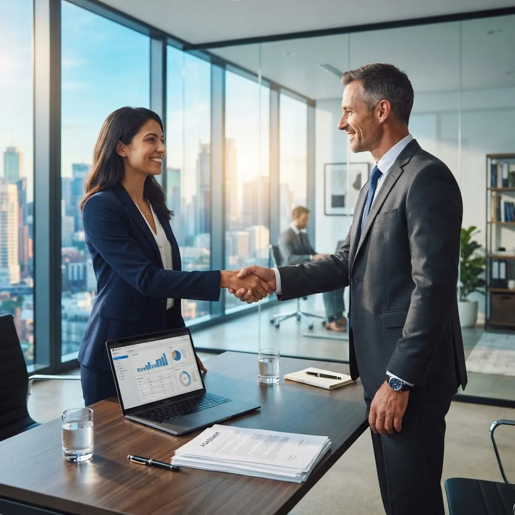 Choosing a desktop application development partner business handshake