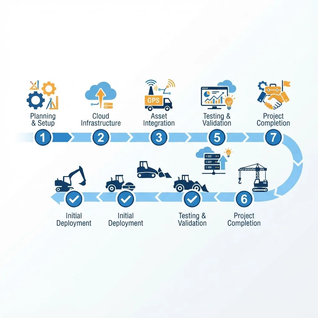 Construction fleet software implementation roadmap checklist with numbered steps