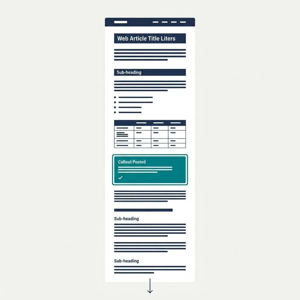 Structured article layout with headings, short paragraphs, a list, a table and a highlighted callout box
