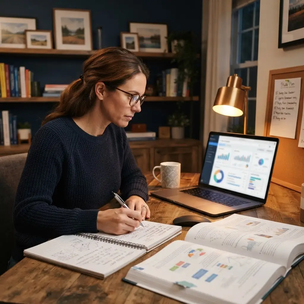 Professional following a structured CSAI exam preparation plan