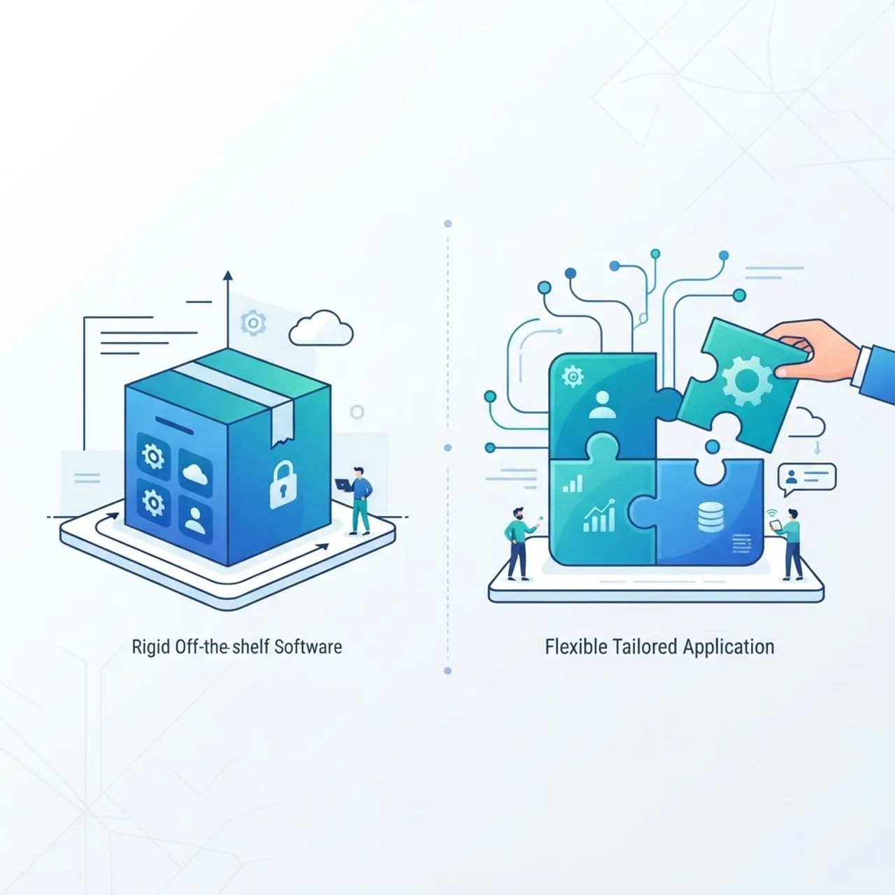 Custom versus off-the-shelf web application comparison