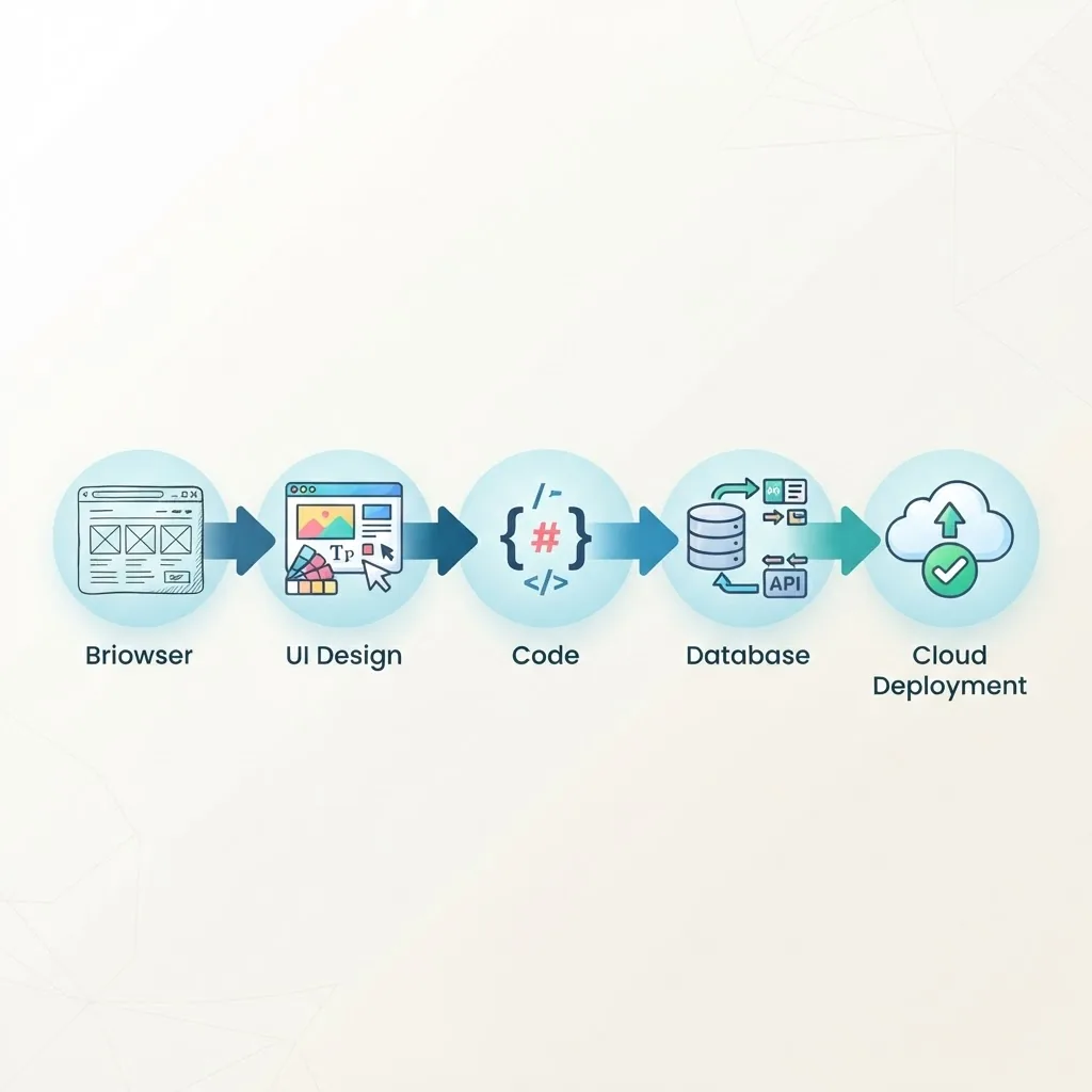 Custom web app development workflow stages