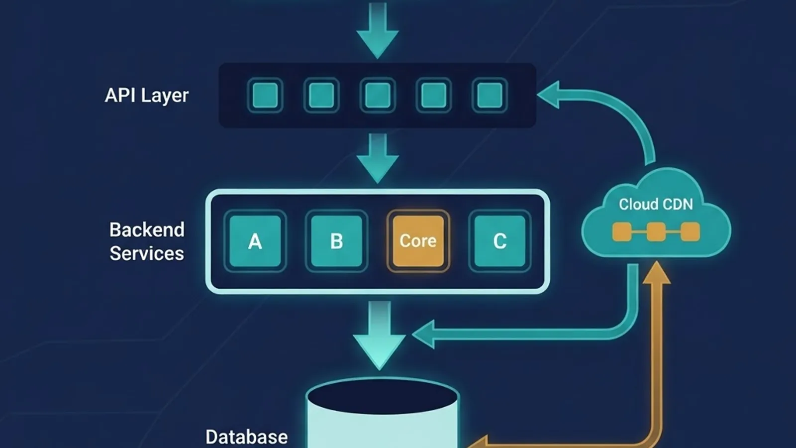 Modern web application tech stack architecture layers