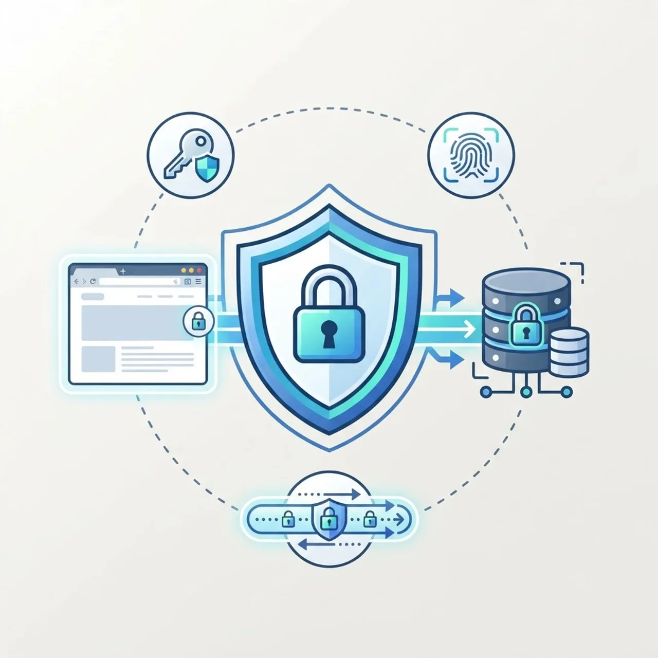 Custom web application security architecture diagram