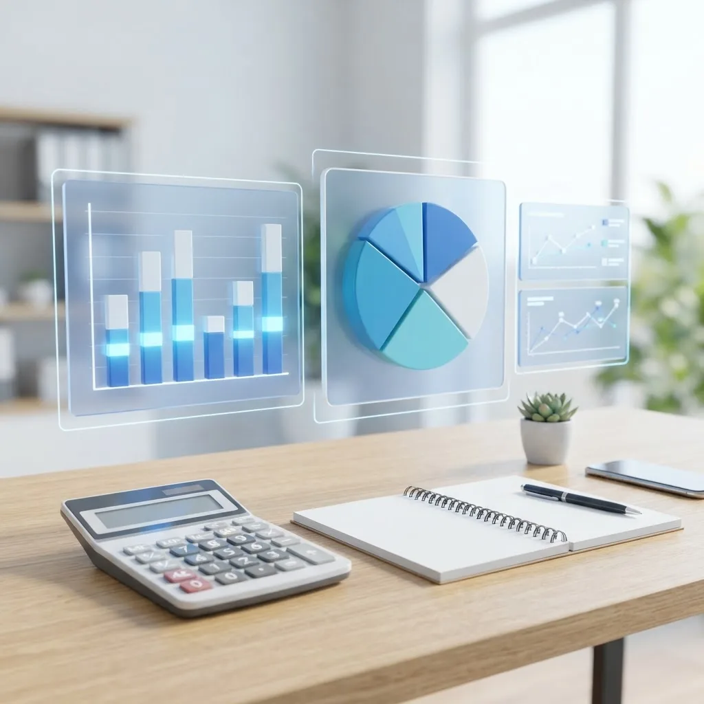Desktop application development cost breakdown charts and budget planning