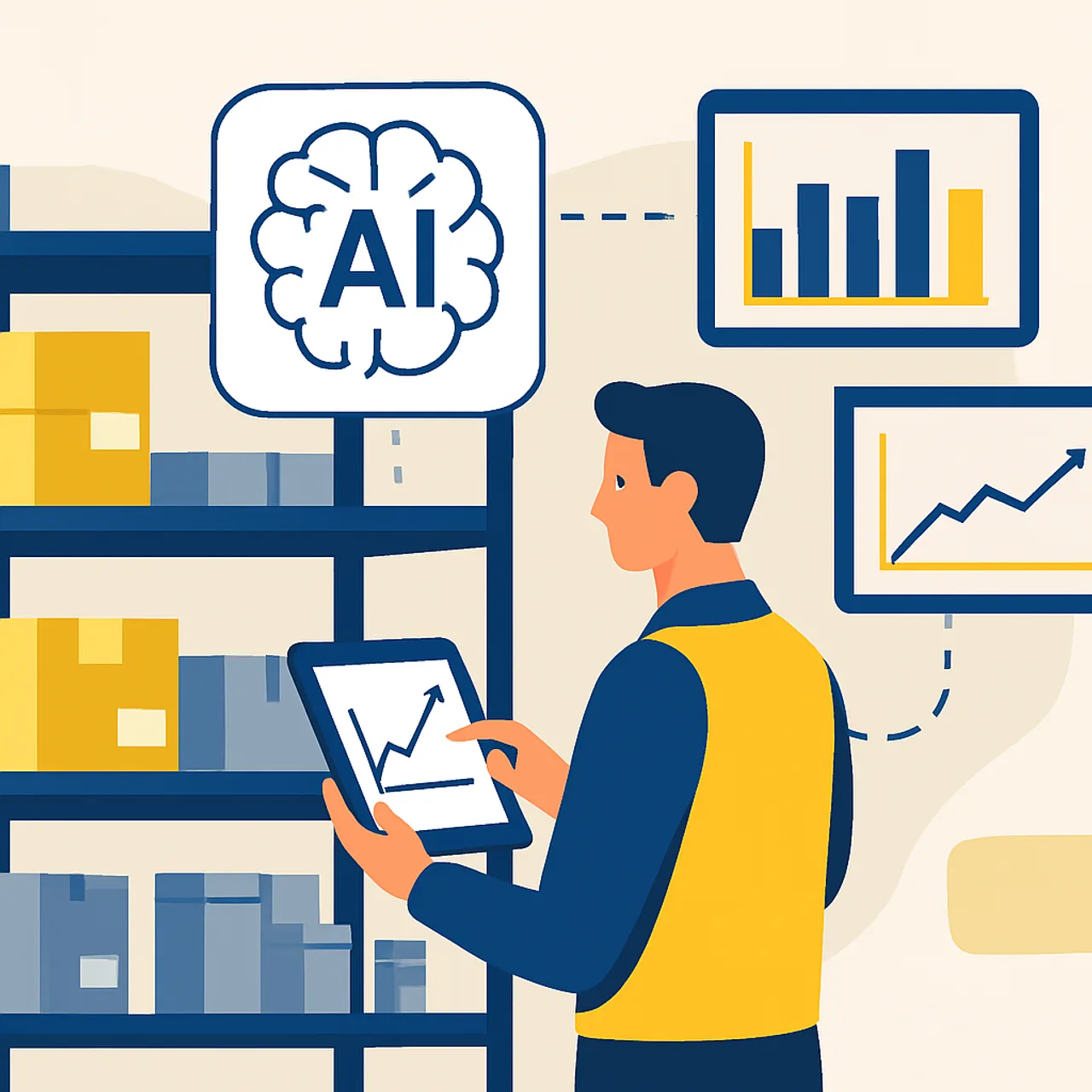 AI inventory management forecasting in a warehouse