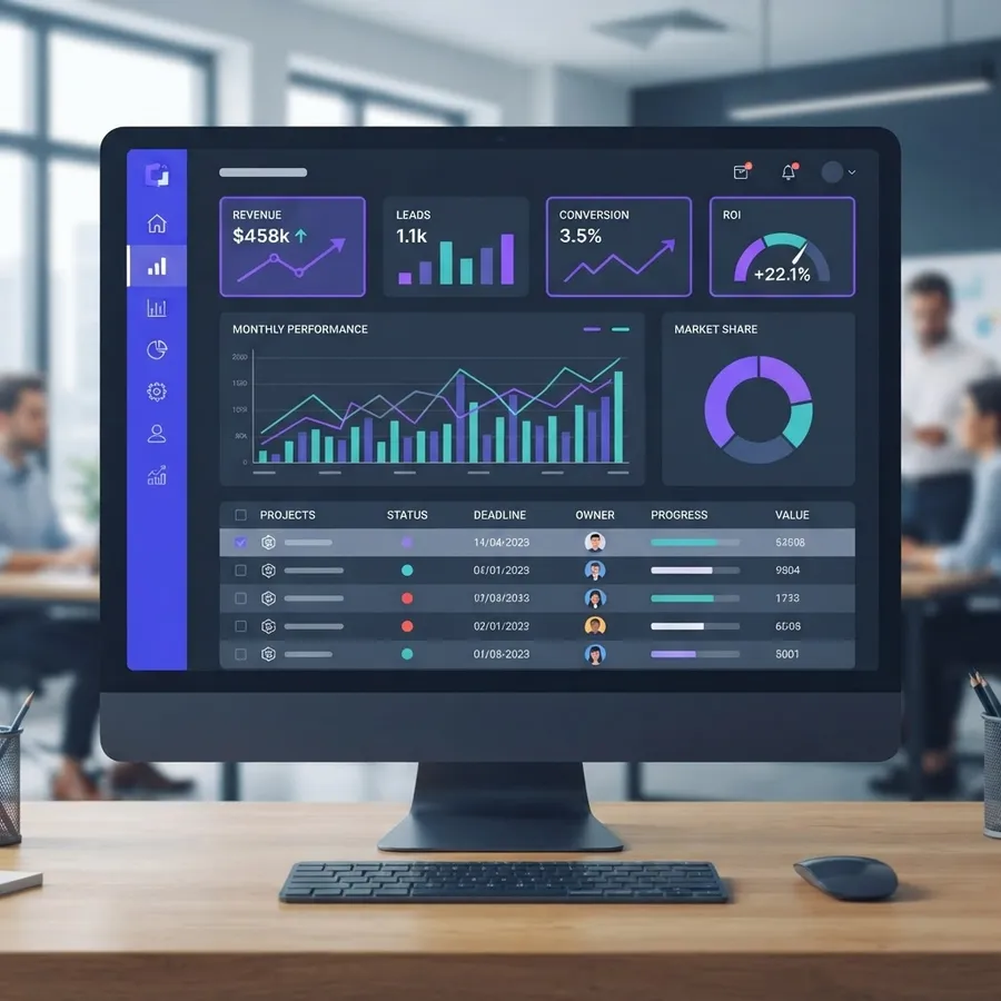 Enterprise .NET application dashboard interface