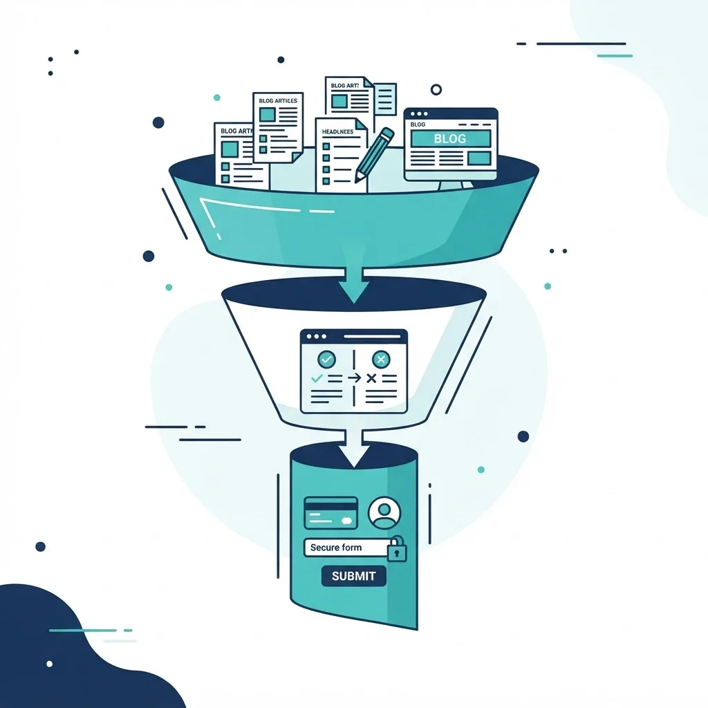 E marketing content conversion funnel