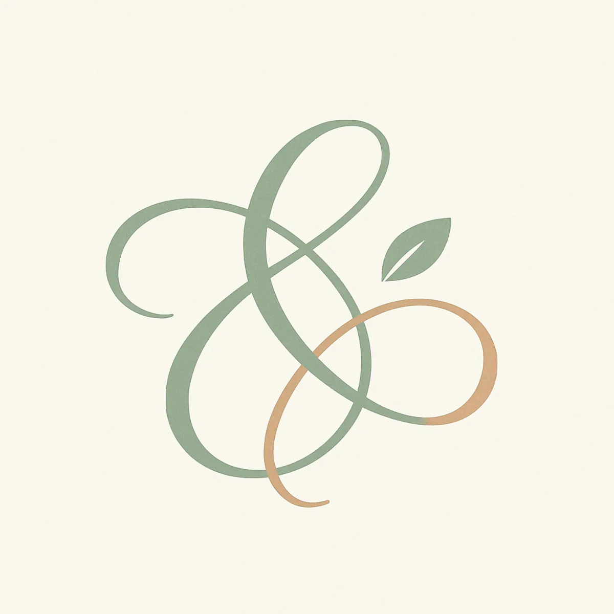 Two calligraphic flourishes forming a balanced name pairing