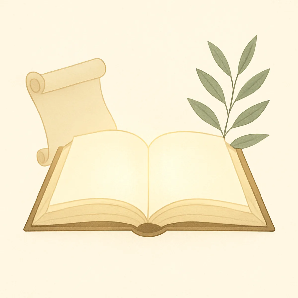 Vintage book and olive branch symbolizing the Hebrew origin of Eliza