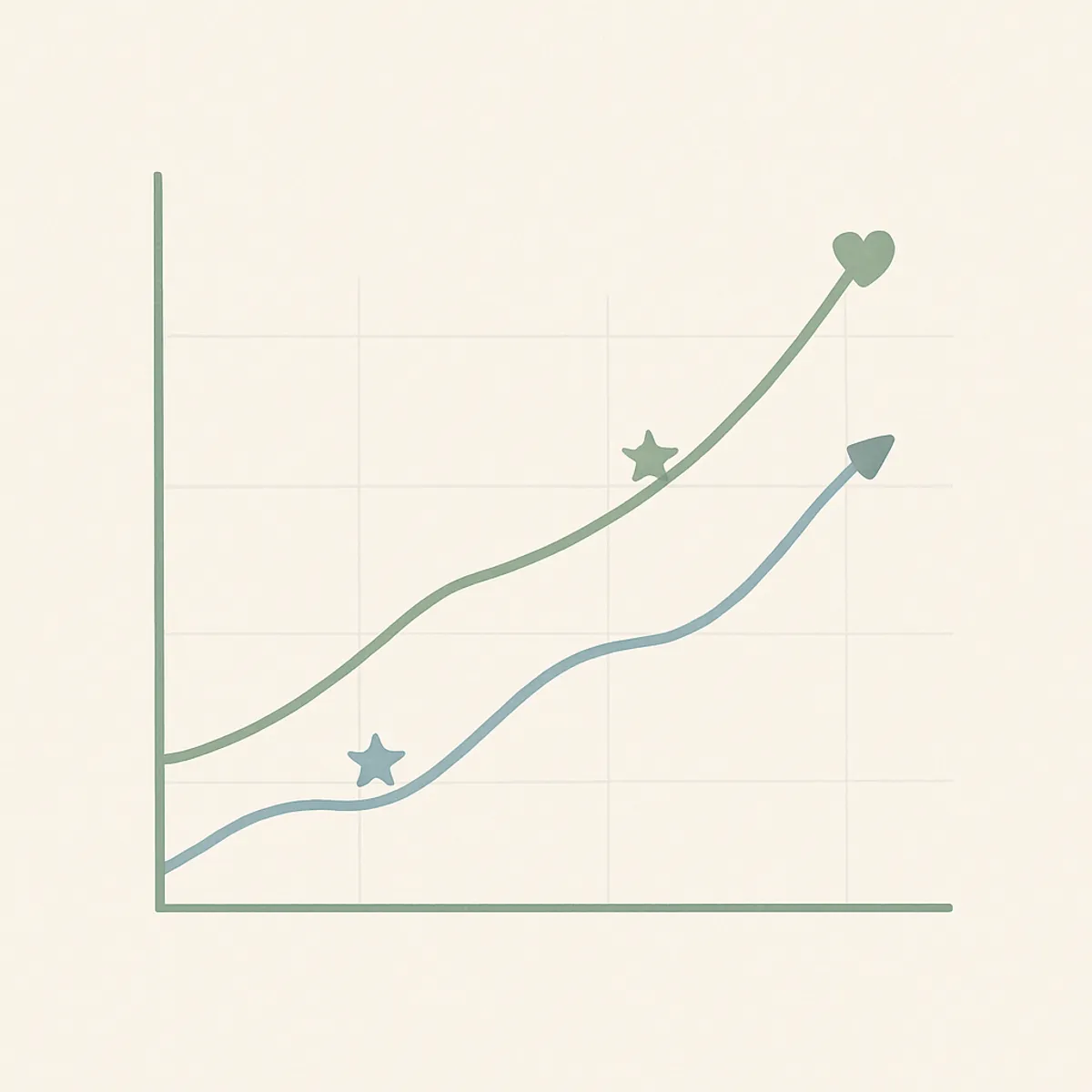 Rising line graph showing name popularity trends over time
