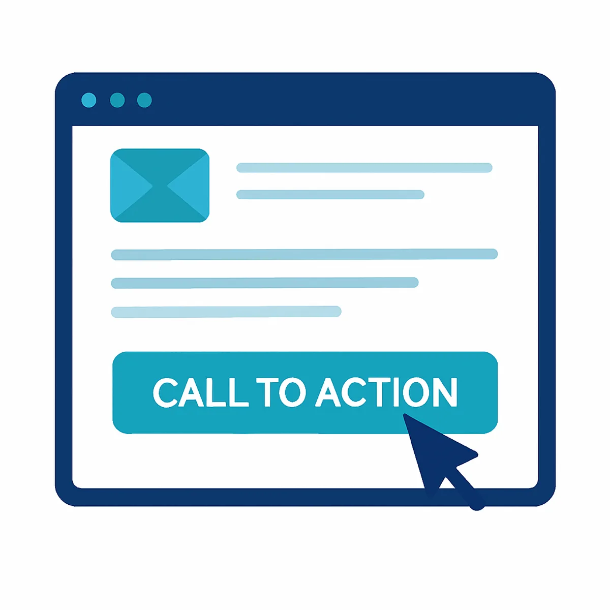 Email newsletter with a bright call to action button inside