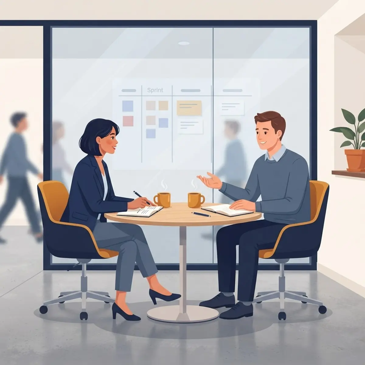 Engineering manager one-on-one meeting with team member