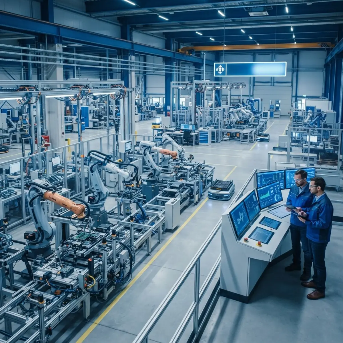 Advanced European smart factory floor with automation