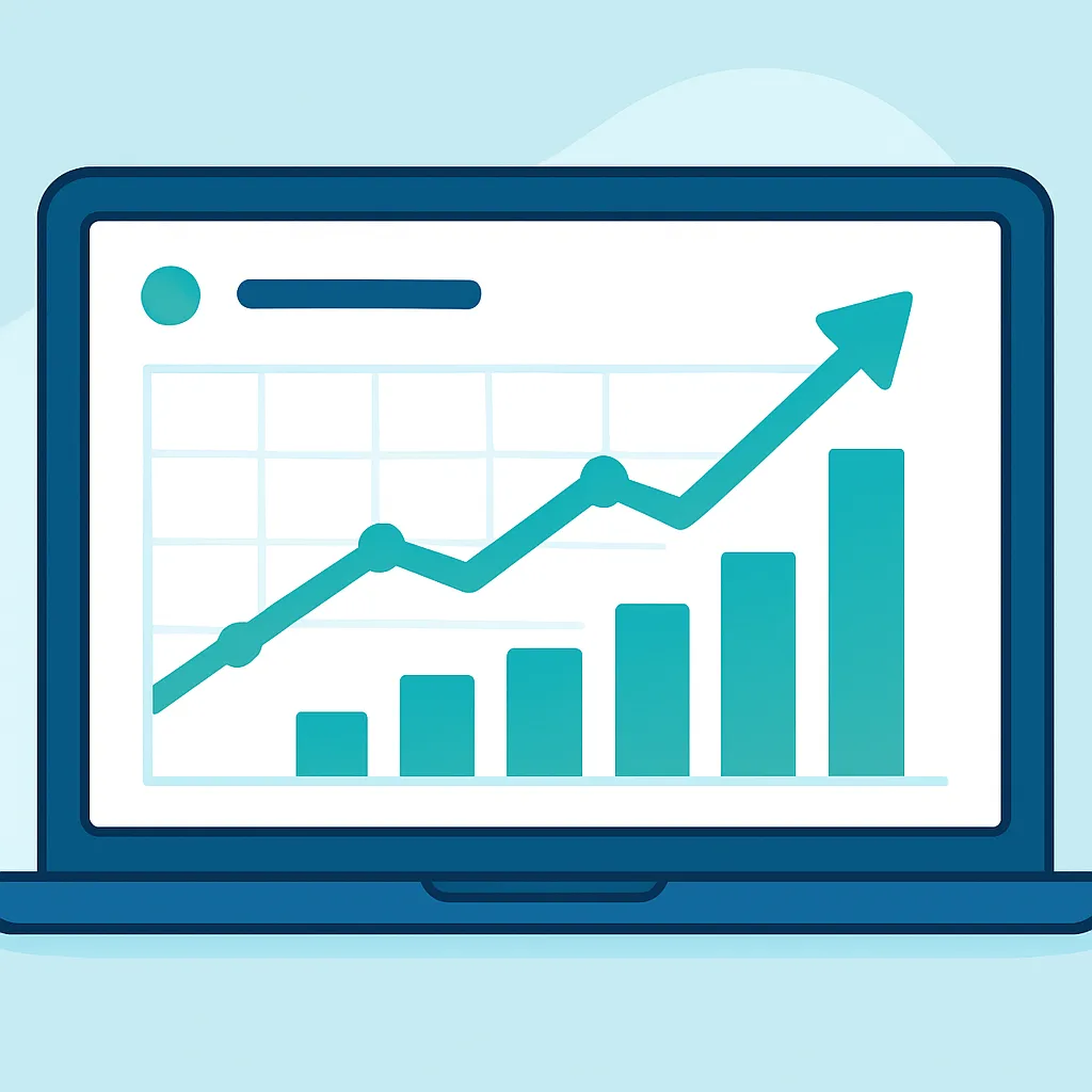 Analytics dashboard showing organic traffic growth from expert SEO content