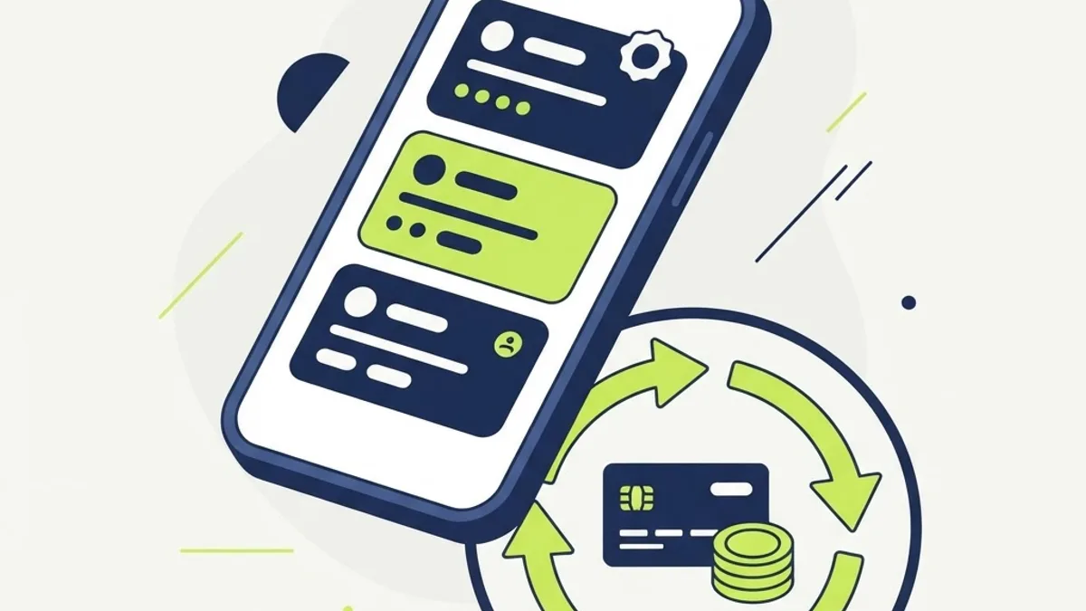 Subscription paywall and recurring revenue illustration
