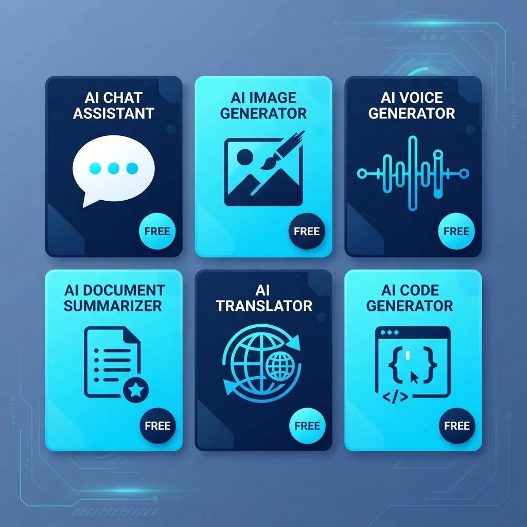 Grid of free official AI app alternatives to sideloaded APK files