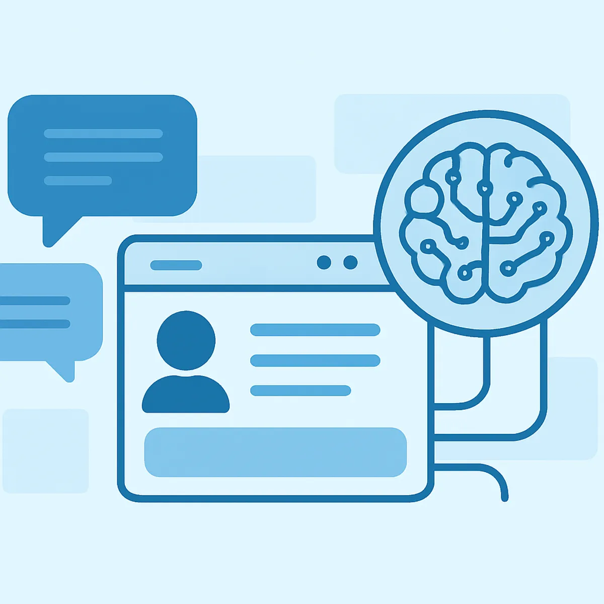 Natural language processing and chatbot illustration