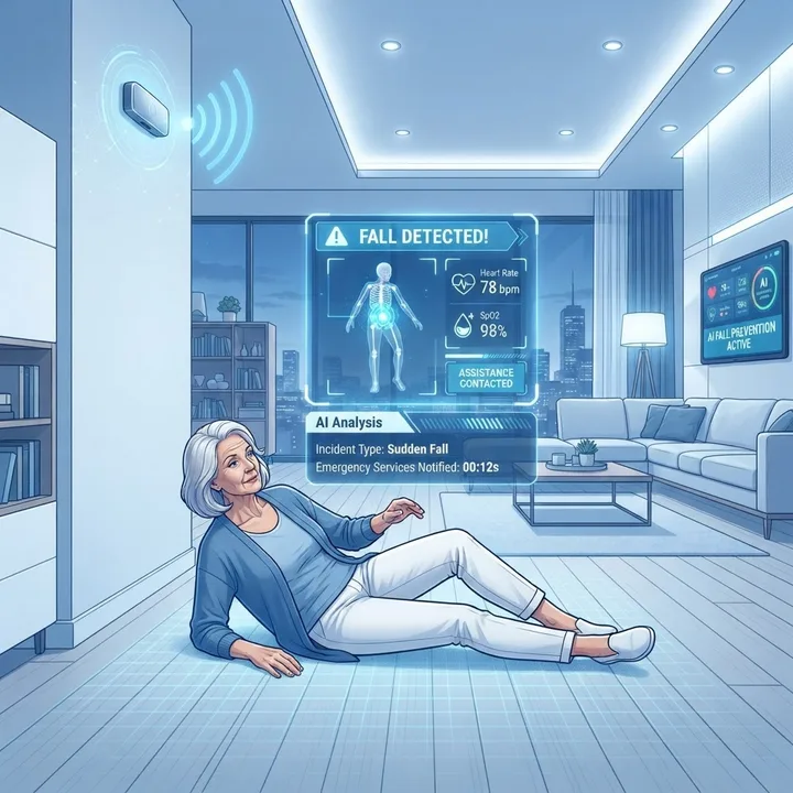 Future smart home with integrated AI fall detection technology
