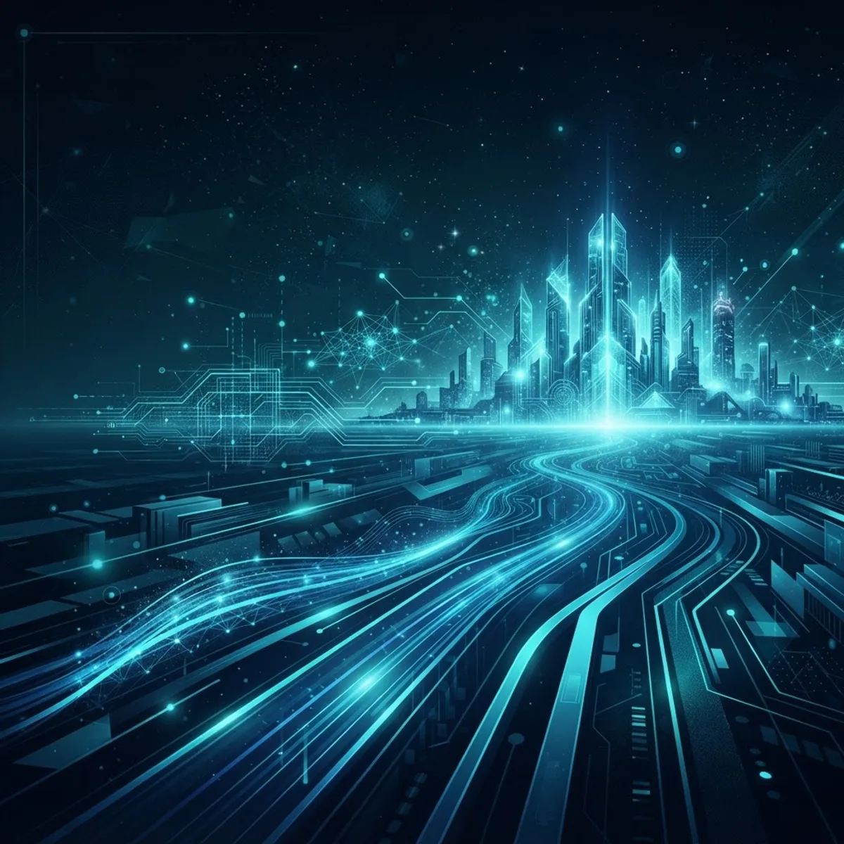 Futuristic horizon representing the future of automated evolution