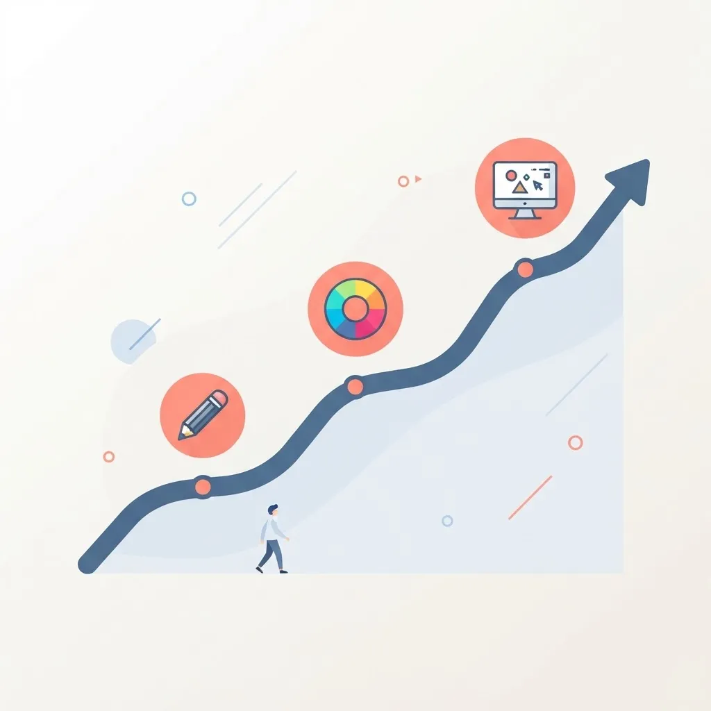 Graphic design learning curve with milestones
