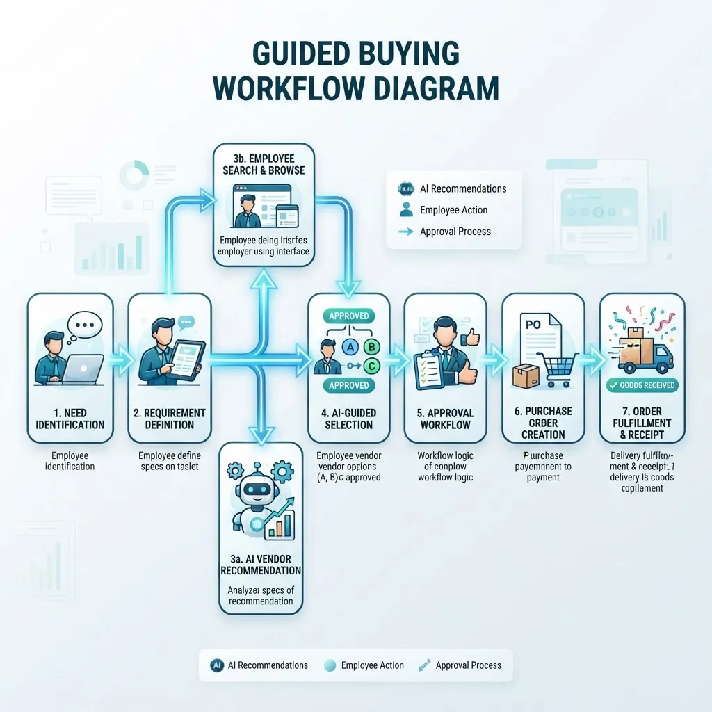 Guided buying workflow diagram