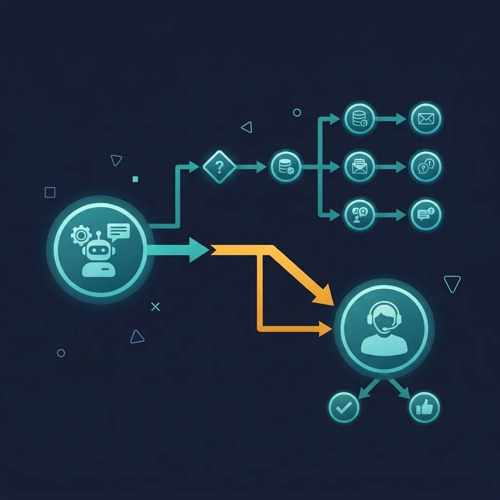 Hybrid AI and human support handoff workflow