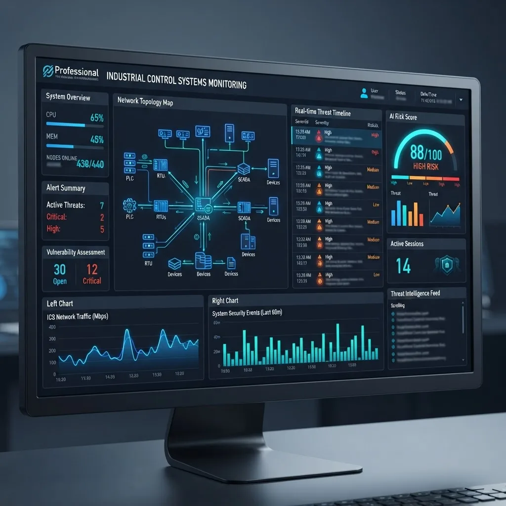 AI-driven security monitoring dashboard for industrial control systems