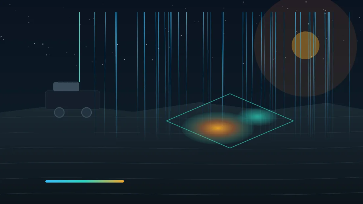 Transportable Ideon AI imaging unit with a laser muon source and a hovering subsurface model