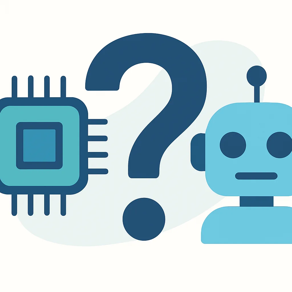 Conceptual illustration asking whether a computer is a robot