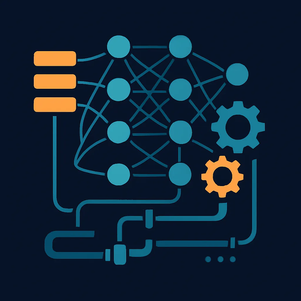 Machine learning engine with layered neural network and data pipelines