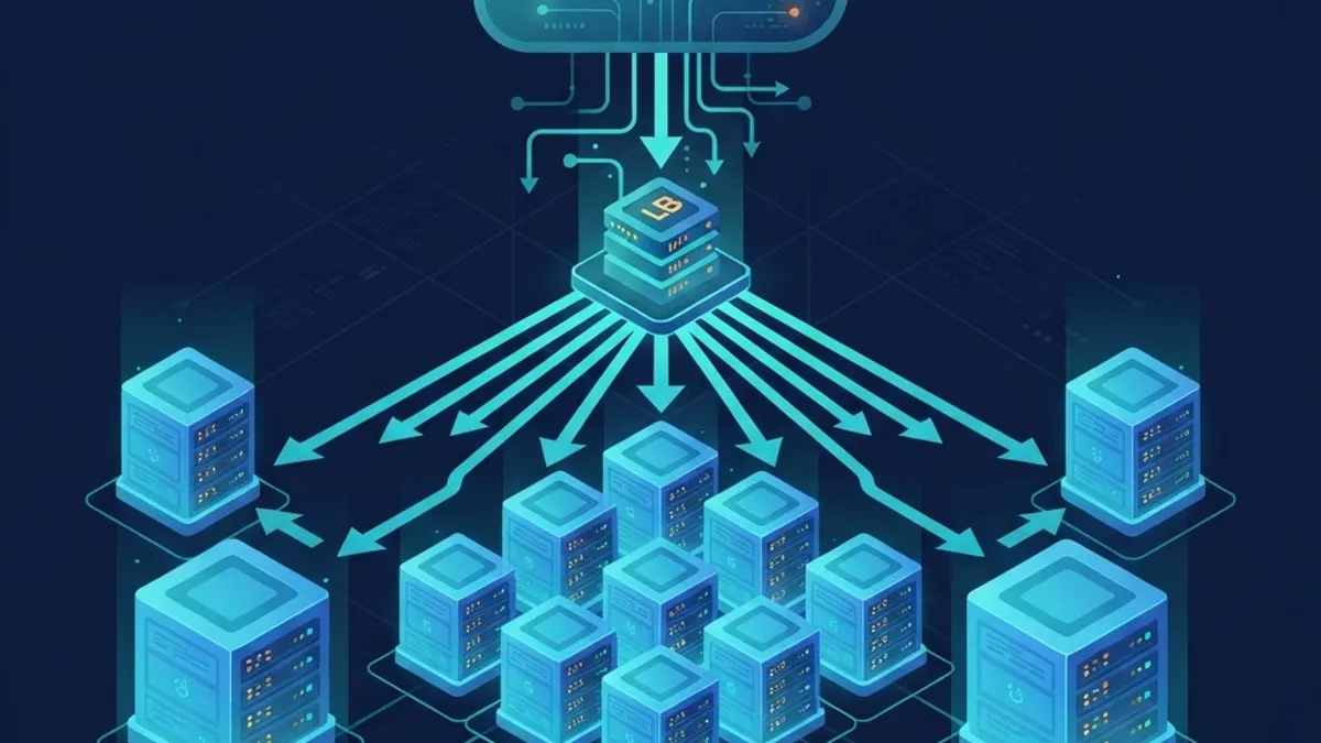 Cloud infrastructure auto-scaling with load balancing and replicated containers
