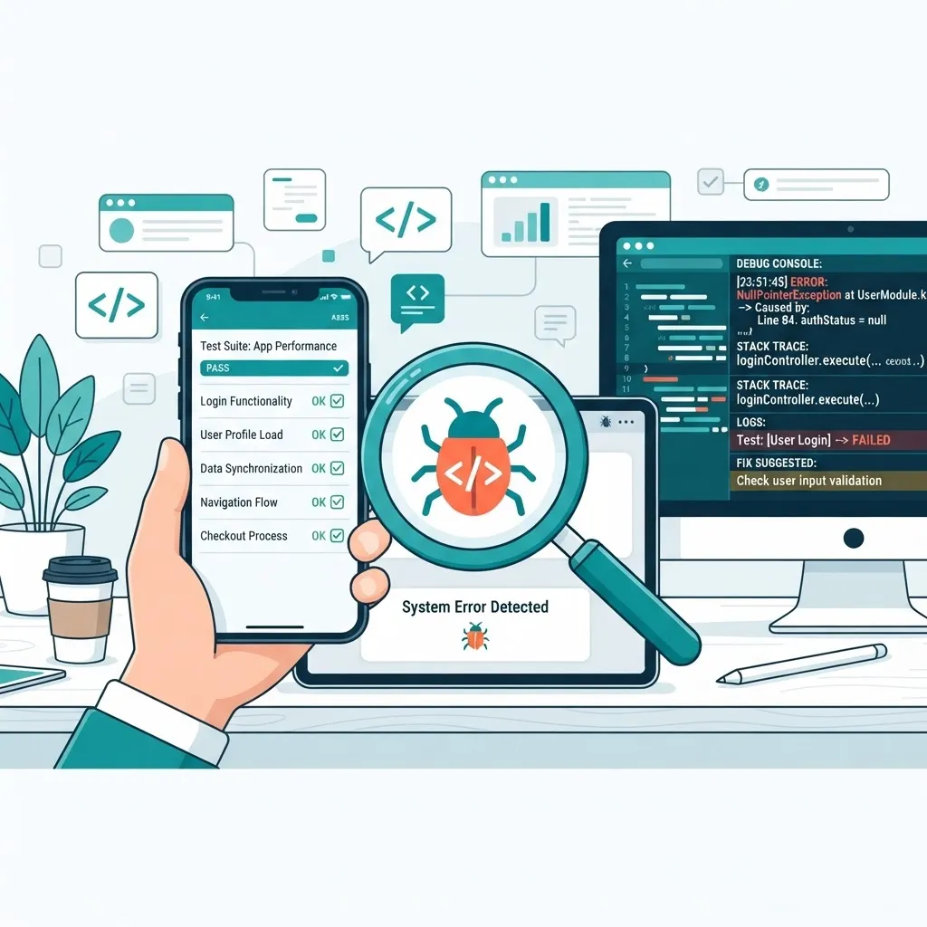 Testing and debugging a JavaScript mobile application