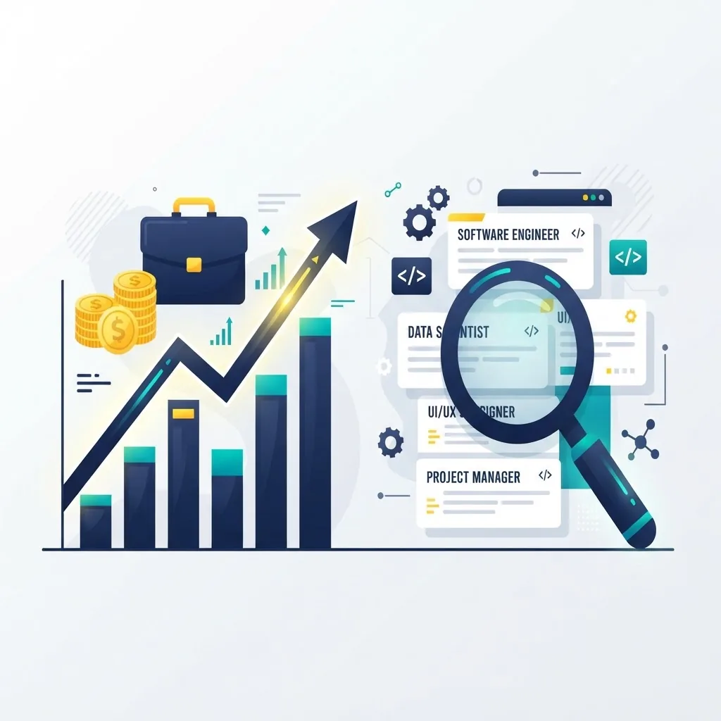Programming job market and salary trends illustration