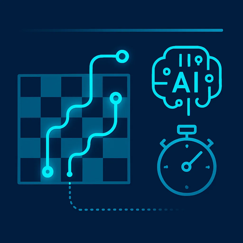 AI game strategy grid with probability paths and a buzzer