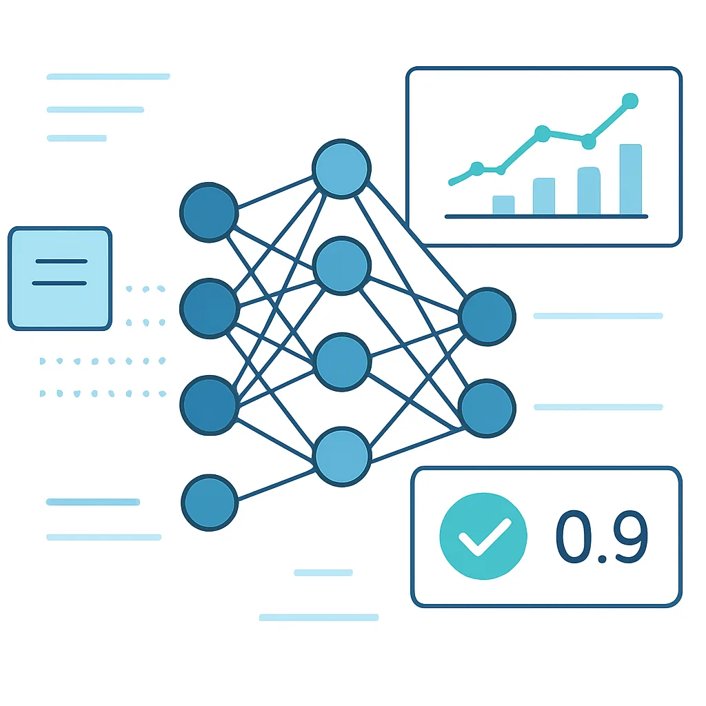 Machine learning training with neural network layers and confidence scores