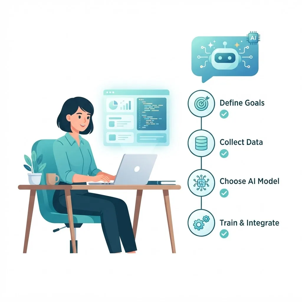 Person getting started with AI using a step-by-step checklist